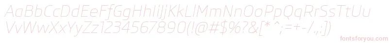 SkodaProLightItalic Font – Pink Fonts on White Background