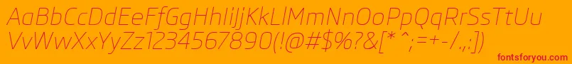 Шрифт SkodaProLightItalic – красные шрифты на оранжевом фоне