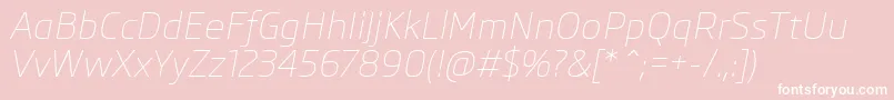 SkodaProLightItalic Font – White Fonts on Pink Background