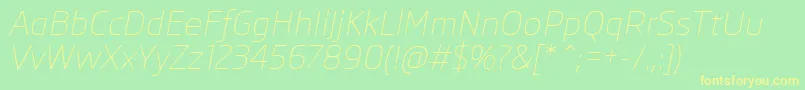 SkodaProLightItalic Font – Yellow Fonts on Green Background
