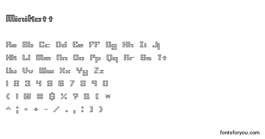 Minikott Font – alphabet, numbers, special characters