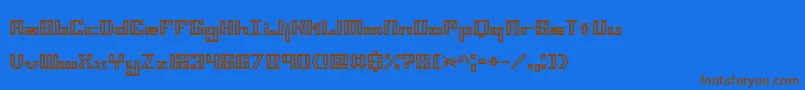 Minikott Font – Brown Fonts on Blue Background