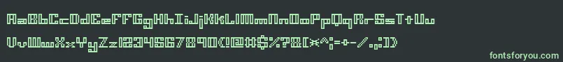 Czcionka Minikott – zielone czcionki na czarnym tle