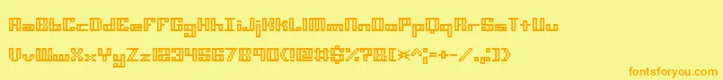 Minikott Font – Orange Fonts on Yellow Background