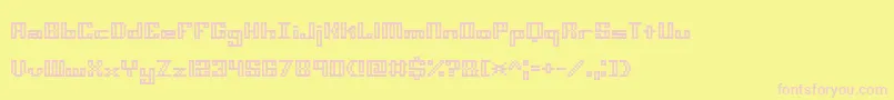 Minikott Font – Pink Fonts on Yellow Background