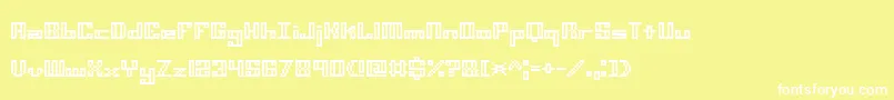 Minikott Font – White Fonts on Yellow Background