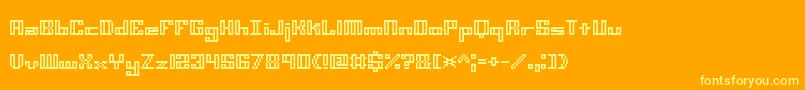 Minikott Font – Yellow Fonts on Orange Background