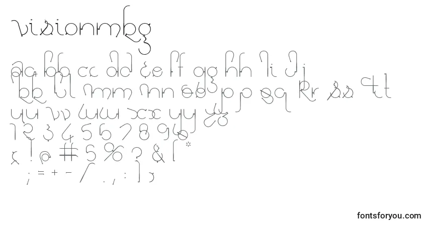 Schriftart Visionmkg – Alphabet, Zahlen, spezielle Symbole