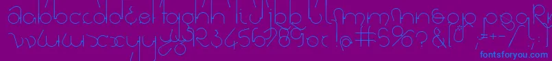 フォントVisionmkg – 紫色の背景に青い文字