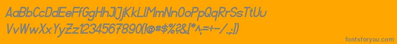 FibelSuedBoldItalic-Schriftart – Graue Schriften auf orangefarbenem Hintergrund