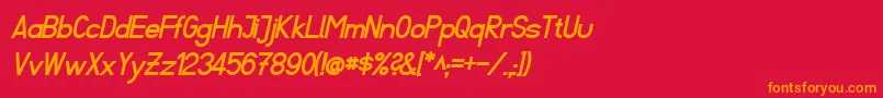 FibelSuedBoldItalic Font – Orange Fonts on Red Background