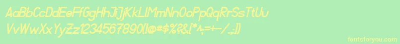 FibelSuedBoldItalic Font – Yellow Fonts on Green Background