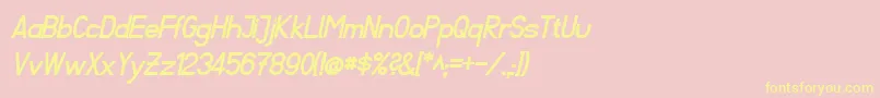 FibelSuedBoldItalic Font – Yellow Fonts on Pink Background