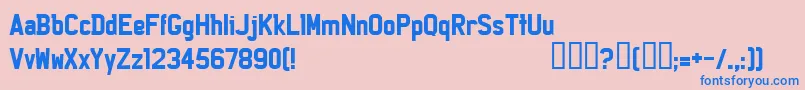 LicenzPlate Font – Blue Fonts on Pink Background
