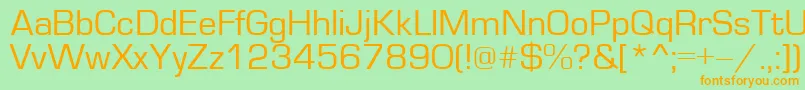 Weitere Informationen zur EuropeNormal-Schriftart EuropeNormal-Schriftart – Orangefarbene Schriften auf grünem Hintergrund