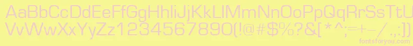 EuropeNormal-fontti – vaaleanpunaiset fontit keltaisella taustalla