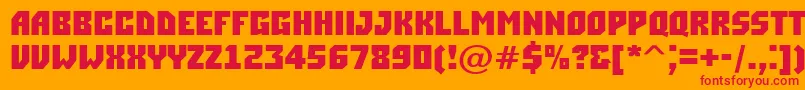 フォントASimplerBold – オレンジの背景に赤い文字