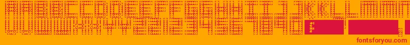 フォントCosmo – オレンジの背景に赤い文字