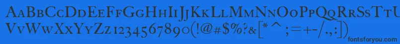 FcaslonthirtyscitcTt Font – Black Fonts on Blue Background