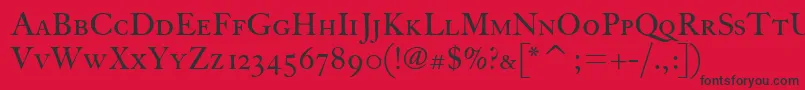 FcaslonthirtyscitcTt Font – Black Fonts on Red Background