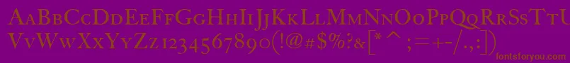 FcaslonthirtyscitcTt Font – Brown Fonts on Purple Background