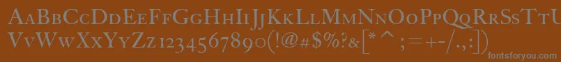 FcaslonthirtyscitcTt Font – Gray Fonts on Brown Background