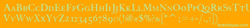 FcaslonthirtyscitcTt Font – Green Fonts on Orange Background