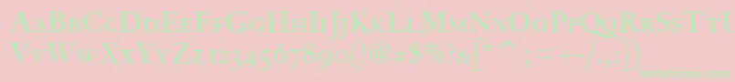 Шрифт FcaslonthirtyscitcTt – зелёные шрифты на розовом фоне