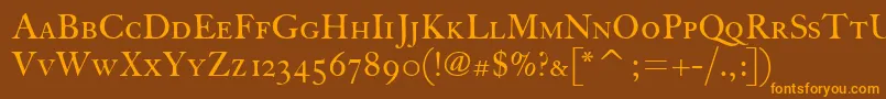 Шрифт FcaslonthirtyscitcTt – оранжевые шрифты на коричневом фоне