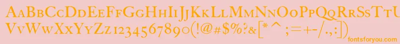 FcaslonthirtyscitcTt Font – Orange Fonts on Pink Background
