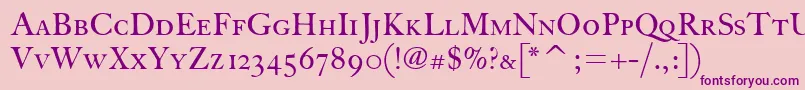 FcaslonthirtyscitcTt Font – Purple Fonts on Pink Background