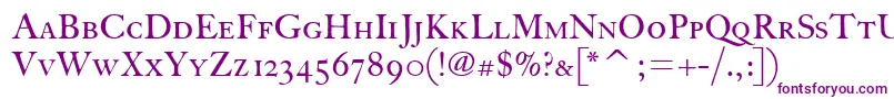 FcaslonthirtyscitcTt-fontti – violetit fontit valkoisella taustalla