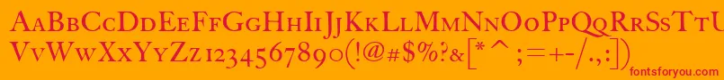 FcaslonthirtyscitcTt Font – Red Fonts on Orange Background