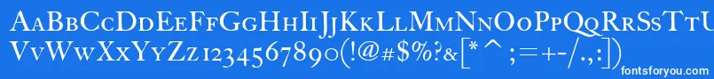 FcaslonthirtyscitcTt Font – White Fonts on Blue Background