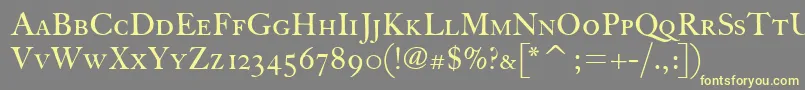 FcaslonthirtyscitcTt Font – Yellow Fonts on Gray Background