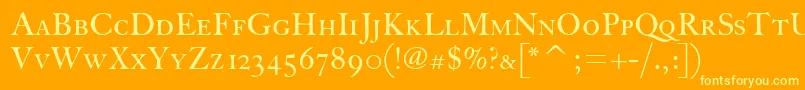 FcaslonthirtyscitcTt Font – Yellow Fonts on Orange Background