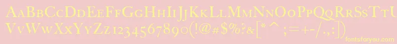 FcaslonthirtyscitcTt Font – Yellow Fonts on Pink Background