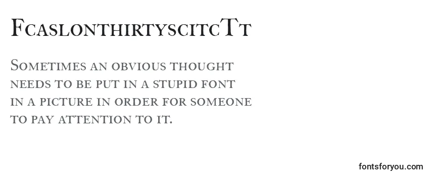 Review of the FcaslonthirtyscitcTt Font