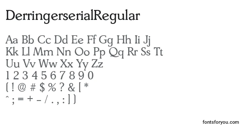 Czcionka DerringerserialRegular – alfabet, cyfry, specjalne znaki