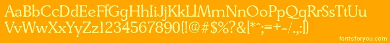 DerringerserialRegular Font – Yellow Fonts on Orange Background