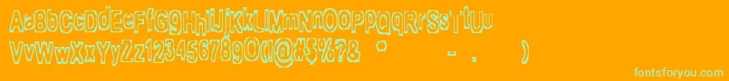 More about Mialgia Font Mialgia Font – Green Fonts on Orange Background