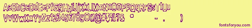 More about Mialgia Font Mialgia Font – Purple Fonts on Yellow Background