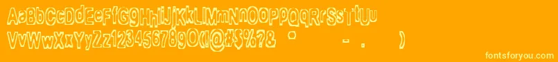 More about Mialgia Font Mialgia Font – Yellow Fonts on Orange Background