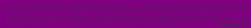 フォントAmericorpsout – 紫の背景に黒い文字