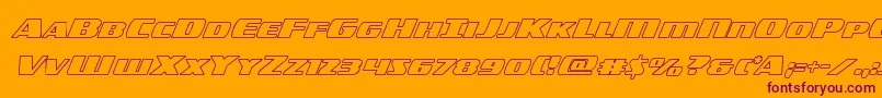 Americorpsout Font – Purple Fonts on Orange Background