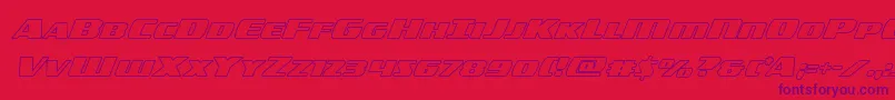 Americorpsout Font – Purple Fonts on Red Background