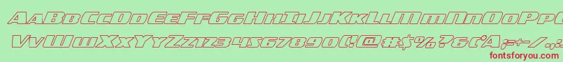 Americorpsout Font – Red Fonts on Green Background