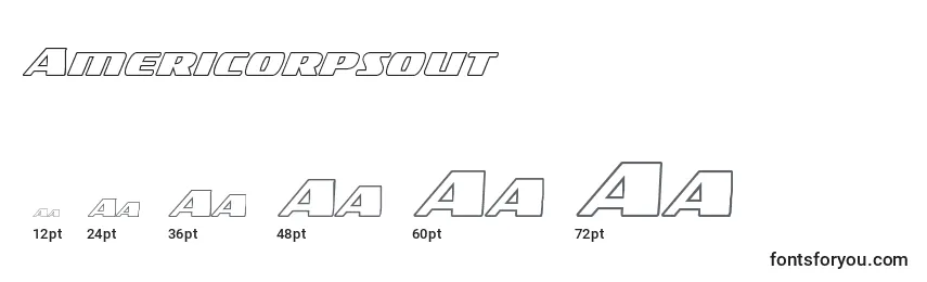 Размеры шрифта Americorpsout