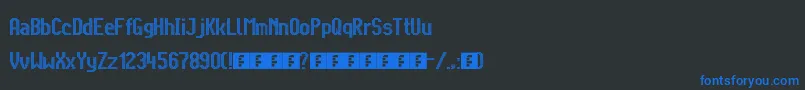 Fonte CitaroVoorDubbeleHoogteBreed – fontes azuis em um fundo preto