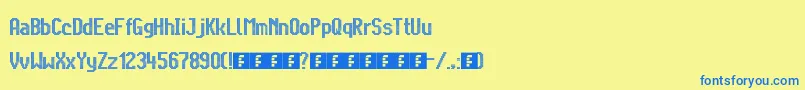 Fonte CitaroVoorDubbeleHoogteBreed – fontes azuis em um fundo amarelo